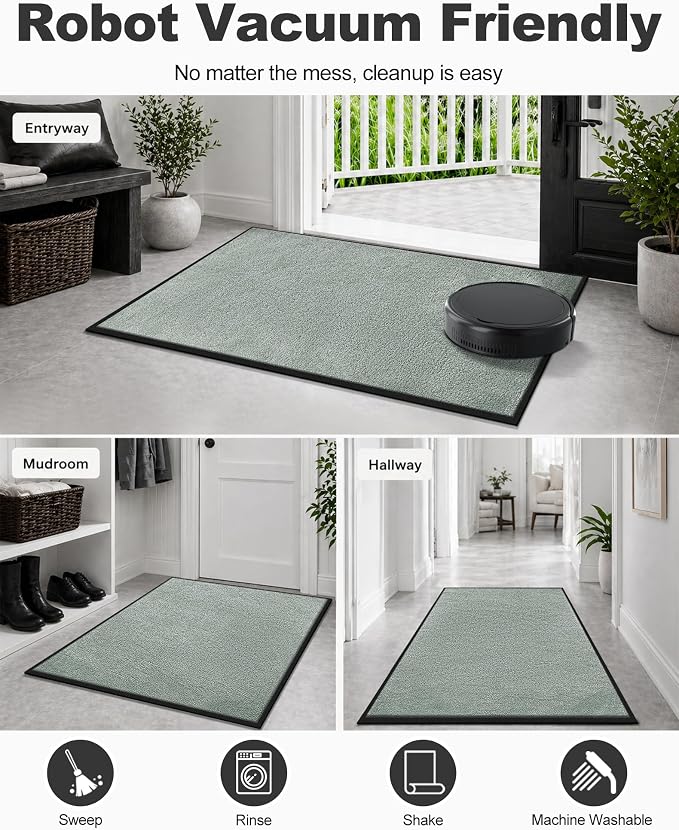 Mibao Front Door Mat Indoor Entrance, Dirt Trapper Welcome Mat