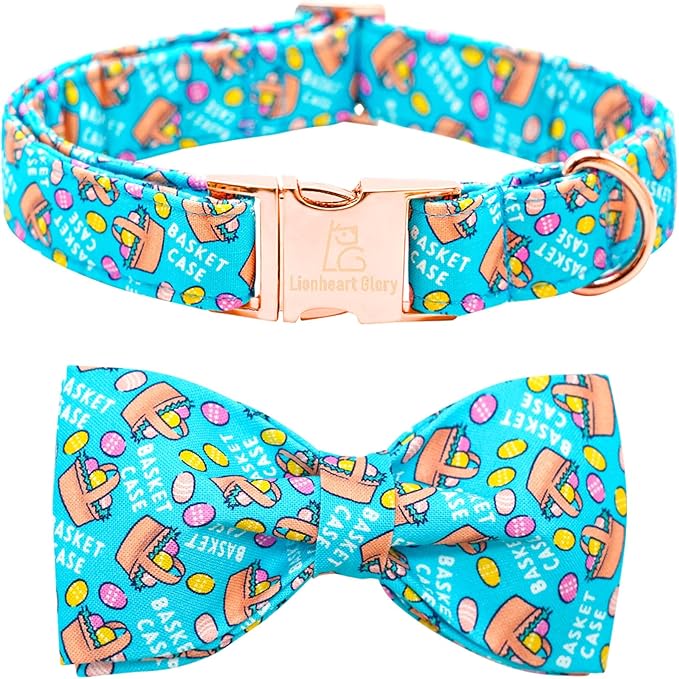 Lionheart Glory Easter Dog Collar - X-Small, Bowtie Design, Colorful Spring Collar for Puppies