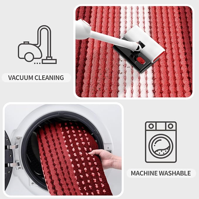 Kitinjoy Indoor Outdoor Door Mat, 48x32 Non-Slip Absorbent Dirt Trapper