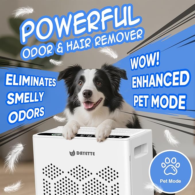 DAYETTE Air Purifiers for Home Large Room Up to 2400 Ft² with Fragrance, Smart WiFi Alexa Control,Auto Mode, HEPA 14 Air Purifier with Washable Prefilter for Bedroom, Dorm Room, Pets, Office