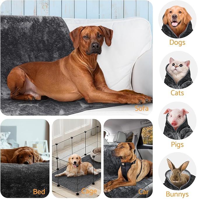 Waterproof Pet Blanket 28x40 inch Pee Proof Dog Blanket for Sofa Bed Couch,Reversible Sherpa Fleece Furniture Protector Cover for Small Medium Large Dogs Cats