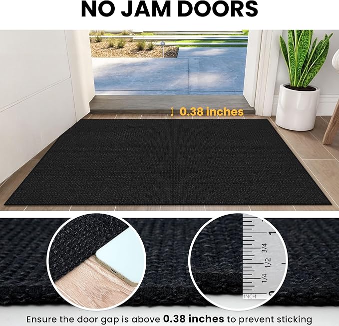 IOHOUZE Washable Area Rug 4x6 Non Slip Rubber Backed Woven Rugs