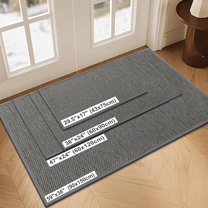 LEKEEPGO Door Mat 24"x36", Non Slip Door Mat Indoor Entrance, Rubber Backing