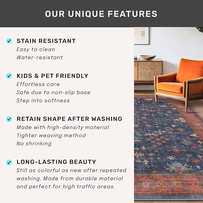 Hazo Haus Dining Room Rugs for Under Table