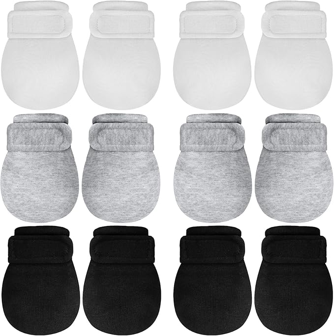 Newcotte Adjustable Baby Mittens No Scratch Newborn Cotton Breathable Gloves Warm Baby Mitts for Boys