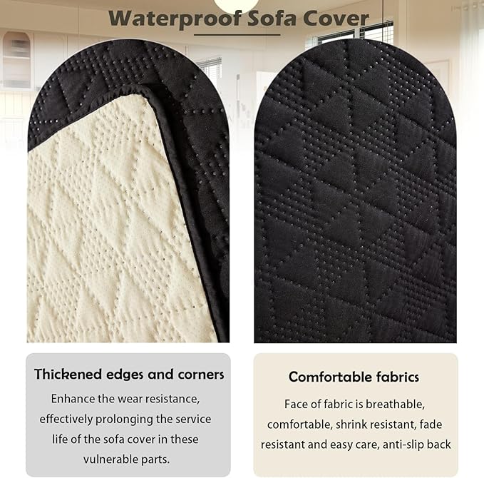 Waterproof Dog Bed Cover Pet Blanket, Soft Pet Couch Covers for Sofa Washable, Bed Couch Sofa Furniture Protector for Puppy Cat Kids (Black,170 * 210 CM)