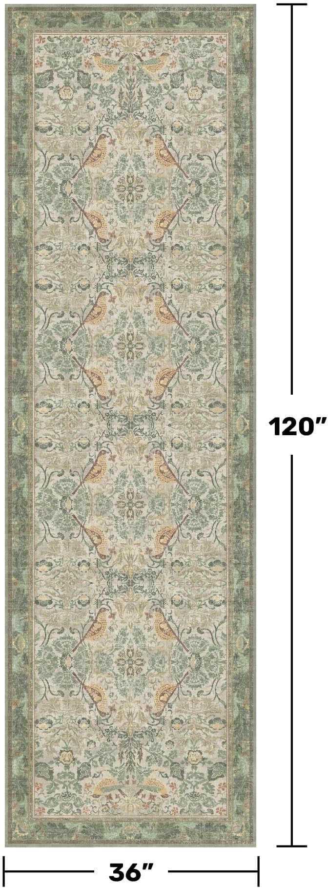 Sage Green10 ft Long Runner Rugs