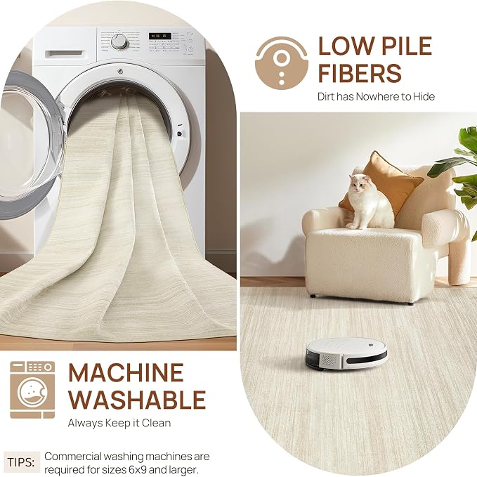 UERMEI 8x10 Washable Area Rug