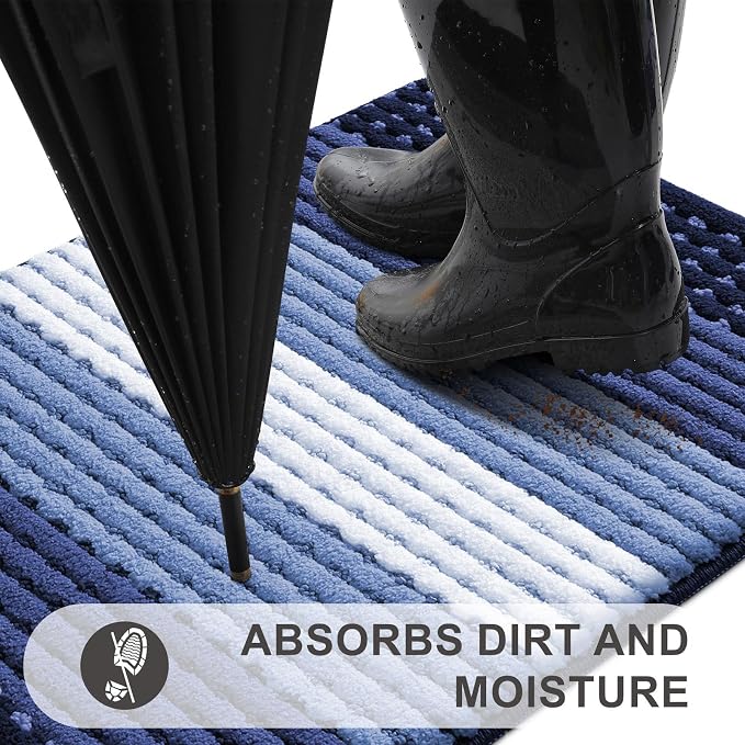 Kitinjoy Indoor Outdoor Door Mat, 71x47 Non-Slip Absorbent Dirt Trapper