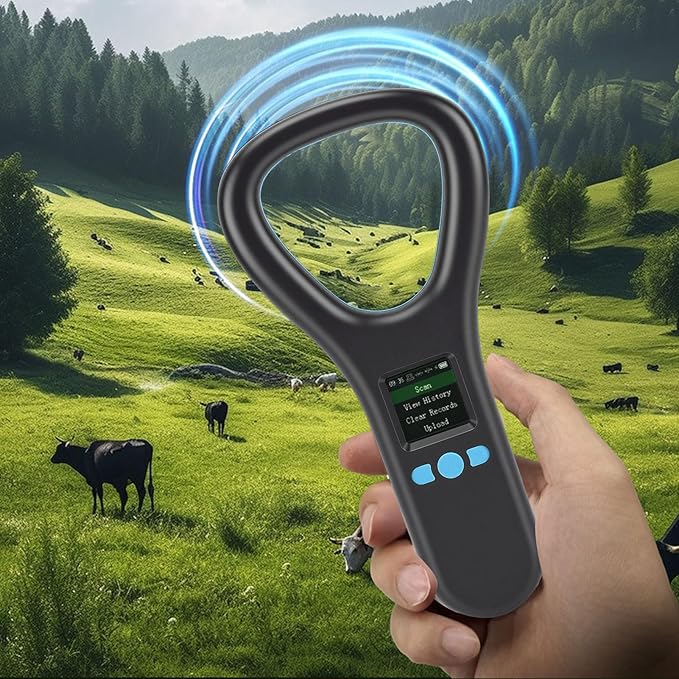 Pet Microchip Scanner, ISO11784 85 FDX B EMID Rechargeable Portable Pet Micro Chip Reader Scanner 134.2Khz 125Khz, for Animal Dogs Cats