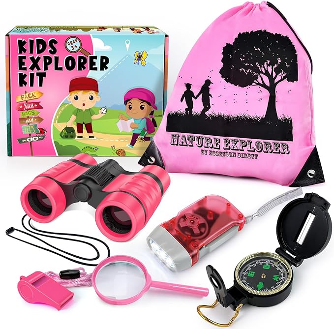 ESSENSON Kids Explorer Kit - Adventure Kit for Kids, Outdoor Explorer Kit with Binoculars, Summer Outdoor Toys for Kids Ages 4-8