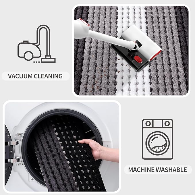 Kitinjoy Indoor Outdoor Door Mat, 40x32 Non-Slip Absorbent Dirt Trapper