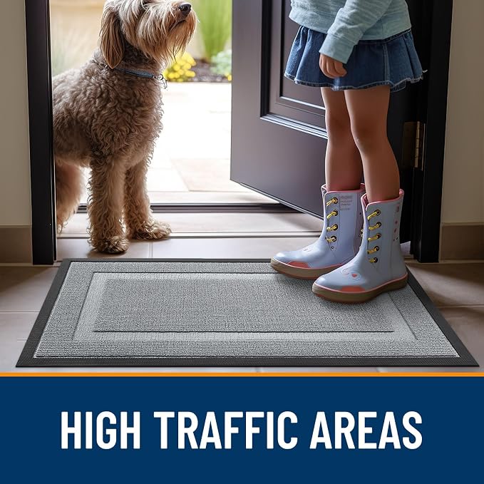 OLANLY Front Door Mat Indoor Outdoor Entrance, Waterproof All-Season,