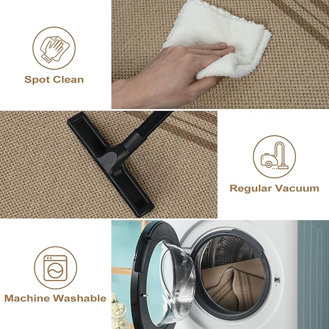 Easy Jute Outdoor Mats for Front Door, 2x3 Small Washable Kitchen Rugs