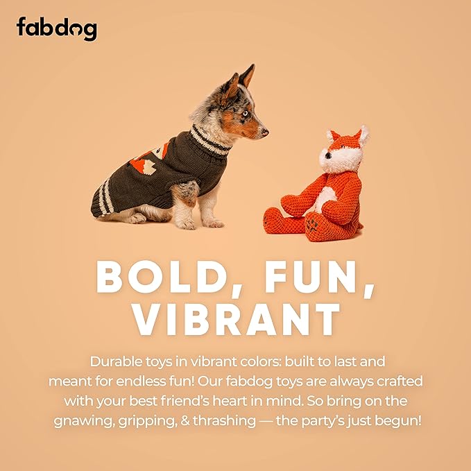 fabdog Floppies Plush Dog Toy - Cute & Durable Squeaky Dog Toys - Best Squeak Toy for Puppies and All Breeds | Ideal Pet Gift| Small Lion