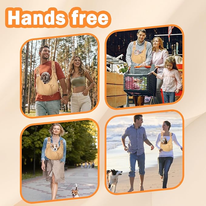 Dog Sling Carriers for Small Dogs,Carrier Sling for Cats and Puppy,Carrying Wrap Front Backpack Cat Sling,Adjustable Chest Pet Sling