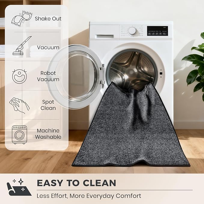 PURRUGS Dirt Trapping Door Mat 32" x 47", Non-Slip Machine Washable Entry Rug