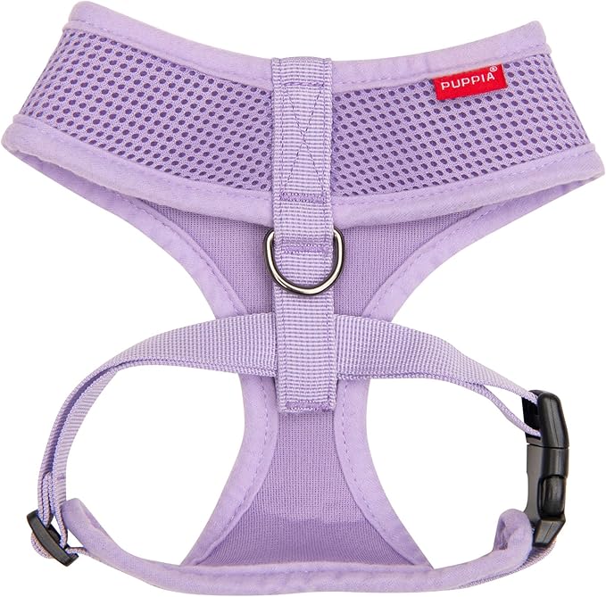 Puppia Soft Dog Harness No Choke Over-The-Head Triple Layered Breathable Mesh Adjustable Chest Belt and Quick-Release Buckle, Violet, XX-Large