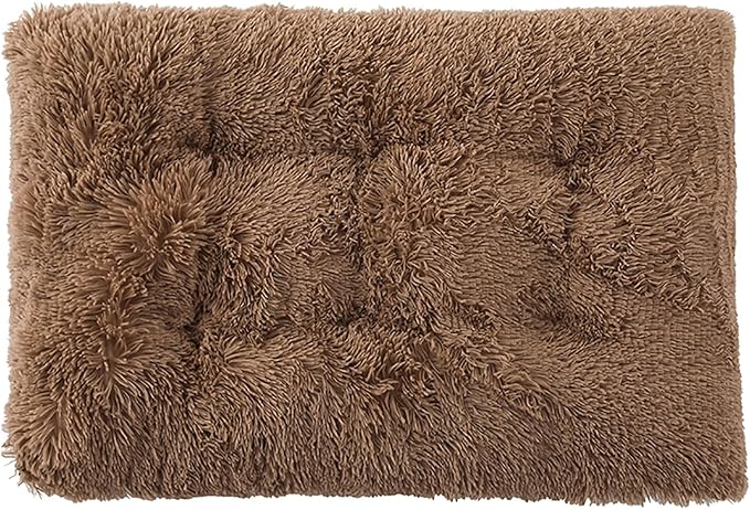 Dog Crate Mat, Dog Bed for Large Dogs, Comfy Fluffy Kennel Pad Anti-Slip for Dog beds & Furniture, Quilted Dog Bed for Pets for Medium/Small Dogs Cats (Color : Khaki, Size : 30x21)