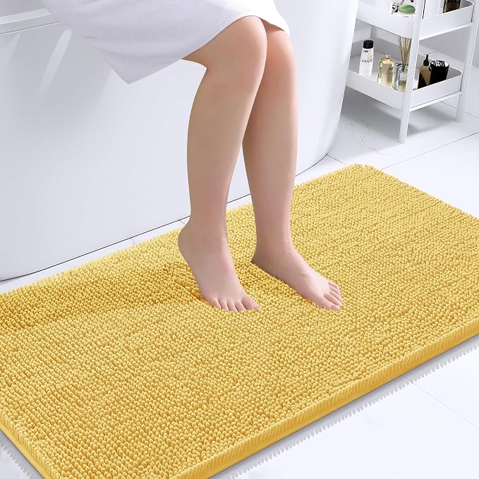 OLANLY Bathroom Runner Rugs 44x24, Extra Soft Absorbent Chenille Bath Rugs