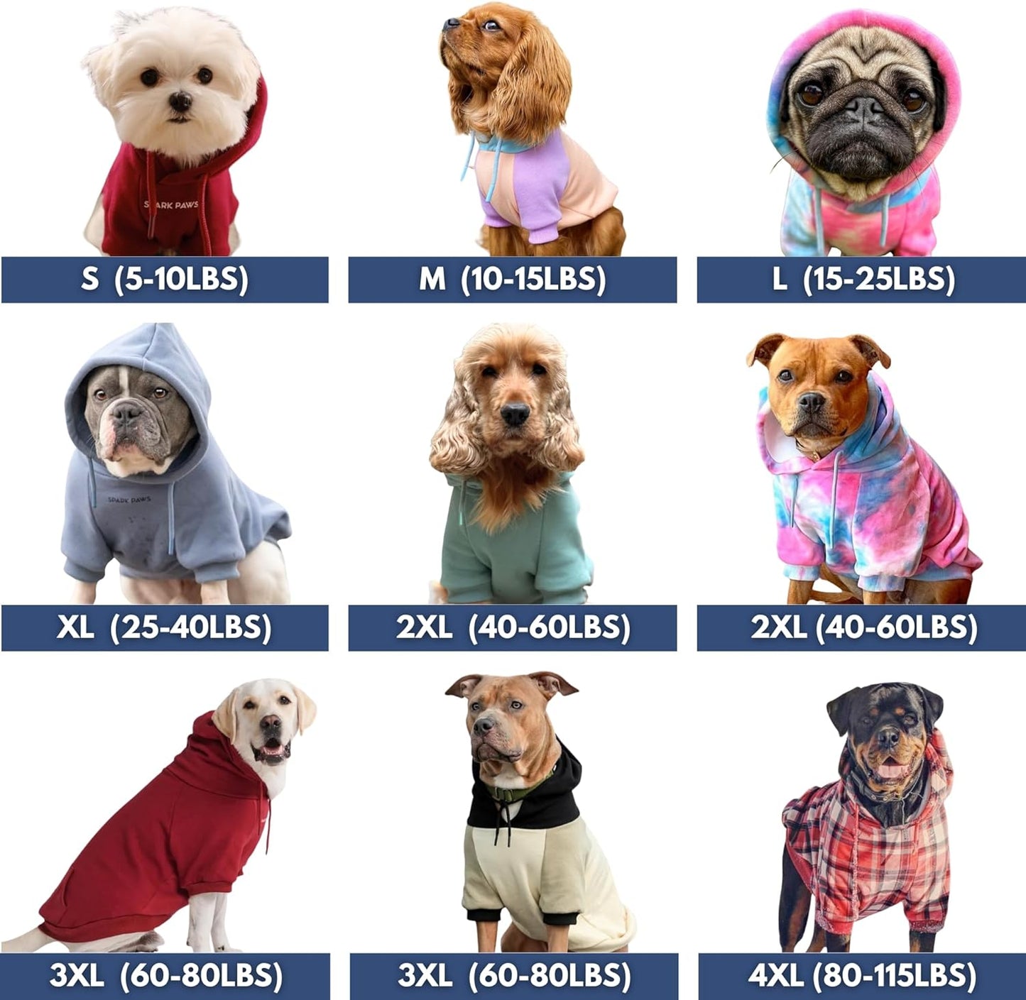 Spark Paws Dog Hoodie – Premium Dog Sweater for Small, Medium, and Large Dogs | Warm Outfits for French Bulldogs, Pitbull, Puppy, Winter Jacket Alternative - Teal - 4XL