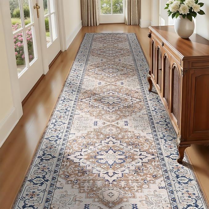 Lofus 2'6"x14' Runner Rug for Hallways, Washable Kitchen Rugs, Non-Slip Rugs