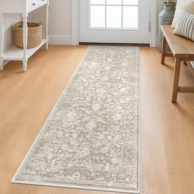 KILOCOCO Hallway Runner 2x6 Kitchen Runner Rug Printed Vintage Floral Washable