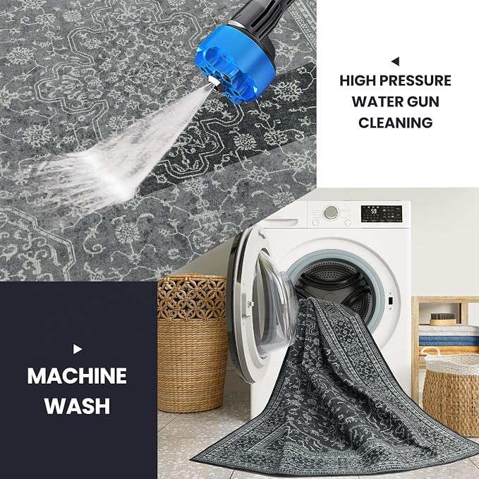 Washable Rugs 8x10 Area Rugs for Living Room, Dining Room- Soft Low Pile
