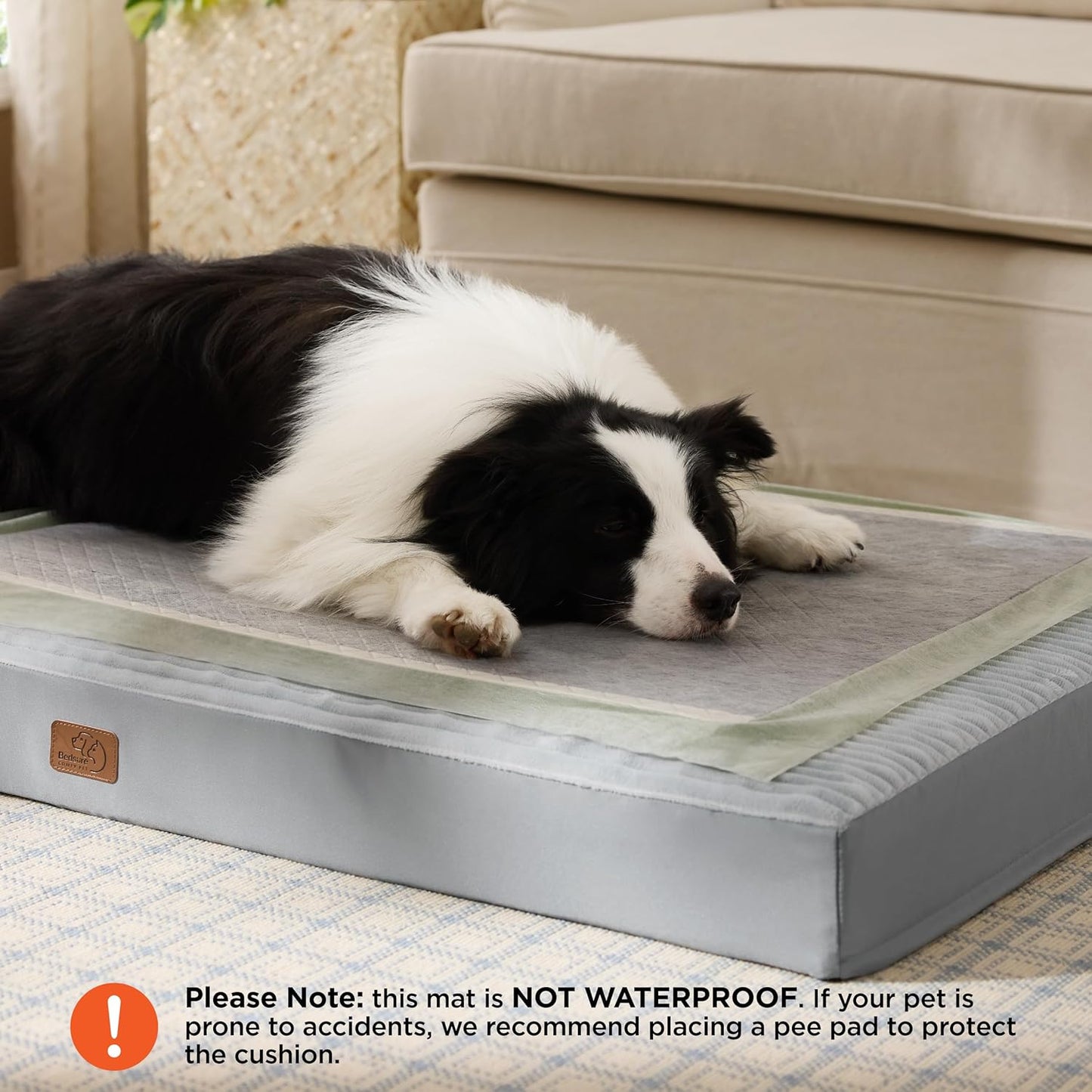 Bedsure XL Dog Bed for Crate - Large Orthopedic Pet Beds with Removable Machine Washable Cover, Egg Crate Foam Puppy Pad, Suitable for Pet Up to 80 lbs, 41"x27"