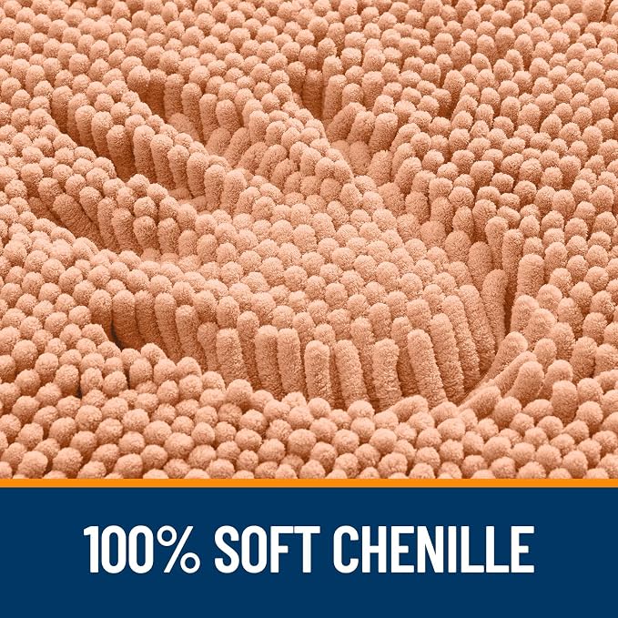 OLANLY Bathroom Rugs 36x24, Extra Soft Absorbent Chenille Bath Rugs, Rubber