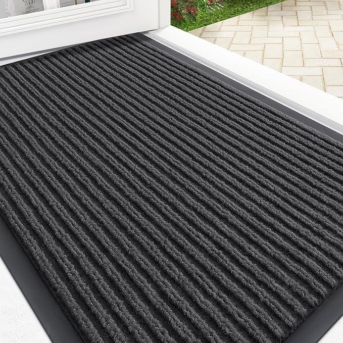 OLANLY Front Door Mat Indoor Outdoor Entrance, Waterproof Heavy Duty Doormat