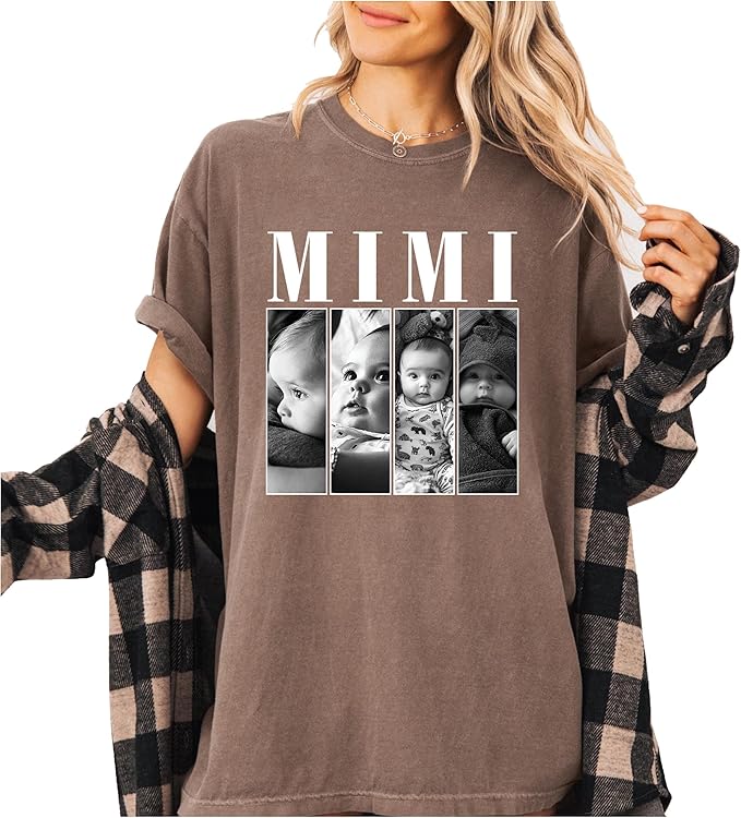 Nazenti Custom Photo Shirt, Personalized Tshirt for Mom, Dad, Grandma, Pet Lovers Gifts, Mama Gift for Women, Christmas Shirt