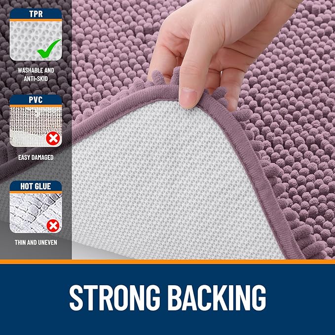 OLANLY Toilet Rugs U-Shaped 20x20, Extra Soft Absorbent Chenille Contour