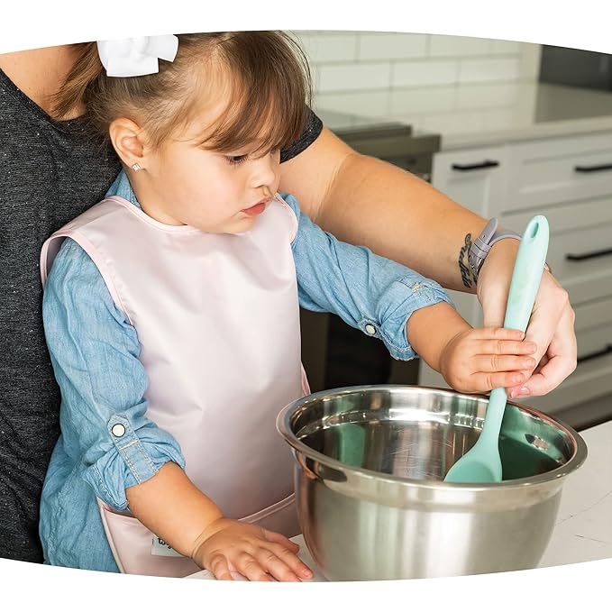 Tiny Twinkle Mess Proof Apron Bibs - 2 Pack Waterproof & Lightweight Baby Bibs for Led Weaning | 100% Recycled Polyester, Easy Clean & Machine Washable (Rose Burgundy,Small 6-24 Months)