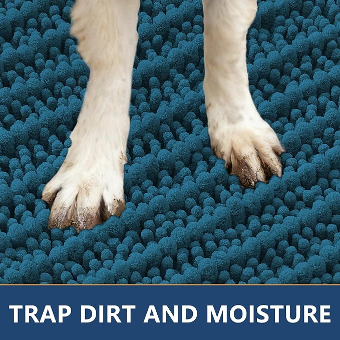 Smiry Dog Door Mat for Muddy Paws 47x32, Absorbent Dirt Trapper, Non-Slip