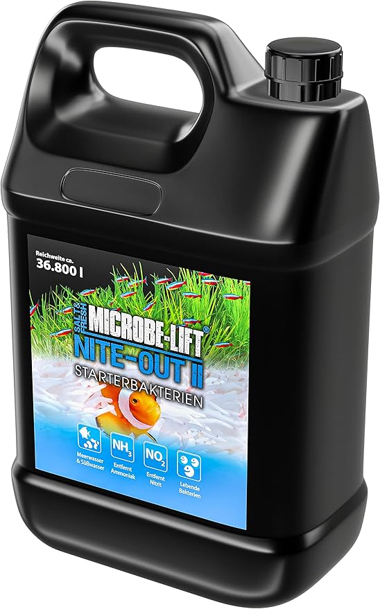 MICROBE-LIFT Nite-Out II Aquarium Bacteria for Start-up, Instantly Cycle Aquariums, Add Fish on Day 1, Rapid Ammonia and Nitrite Reducer for Freshwater & Saltwater Fish Tank, 64 Ounces (NITEH64)