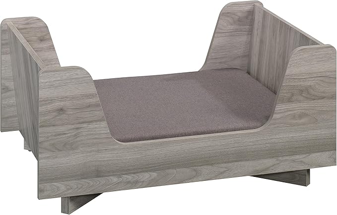 Sauder Milo Dog Bed, Light Walnut Finish