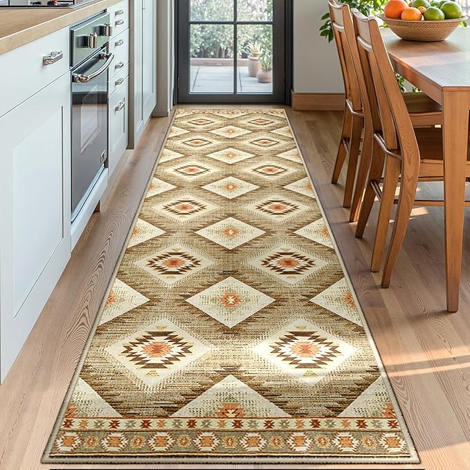 BESTSWEETIE Area Rug 2x10 Rug Machine Washable Non-Slip Low Pile Print Pattern