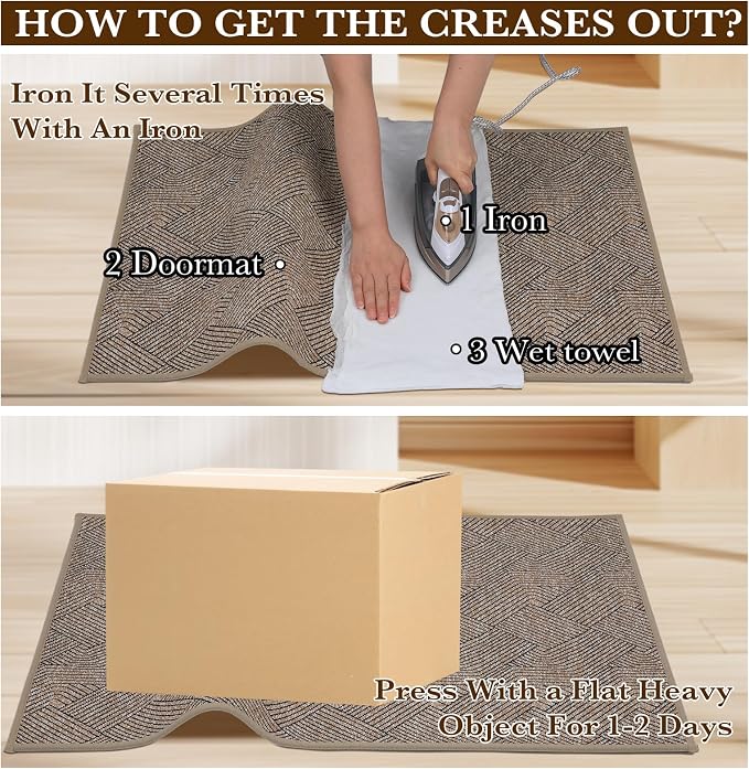 Indoor Door Mat 17"x30", Low-Profile Thin Welcome Front Door Mat Indoor Entrance