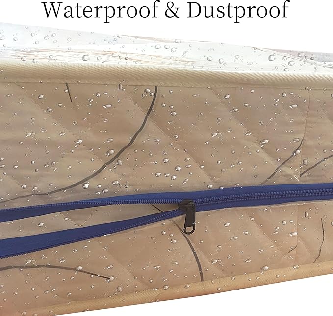 2 Pack Queen Mattress Bags for Moving and Storage-5 Mil Zipper Plastic Waterproof Mattress Storage Bags