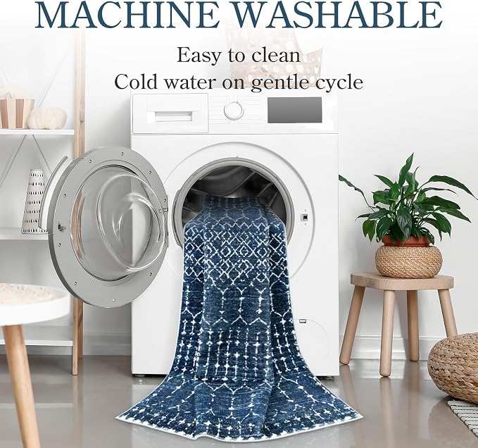 Lahome Moroccan Washable Kitchen Runner 2x8 Carpet Runners