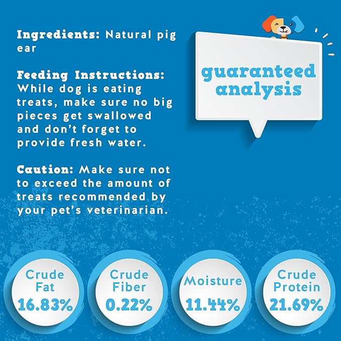 Jack&Pup Whole Pig Ears for Dogs (10 Pack) - All Natural Single Ingredient Extra Thick Large Pigs Ears - Premium Dog Pig Ear Treats - Natural Dog Pork Chews; Excellent Rawhide Alternative