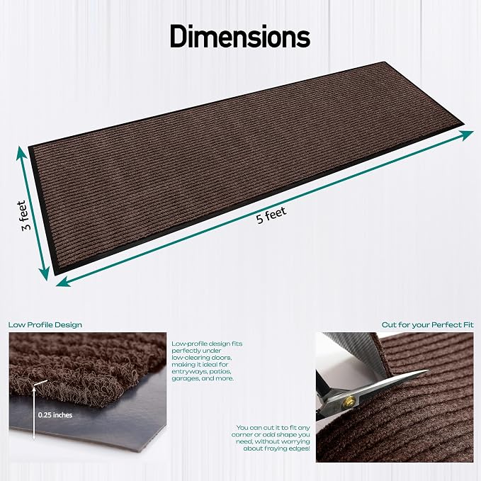 MaxMat® Extra Large Commercial Floor Mat, 3 x 5 Feet Heavy Duty, Waterproof