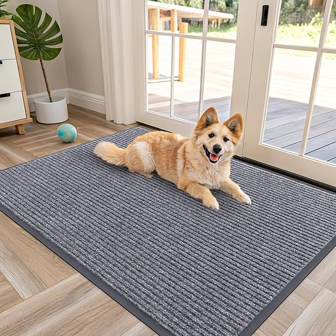 OLANLY Front Door Mat Indoor Outdoor Entrance, Waterproof Heavy Duty Doormat