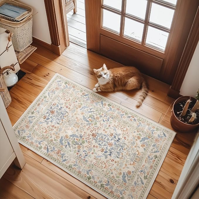 Machine Washable 2x3 Rugs for Entryway: Door Mat Indoor Entrance Small Area Rug