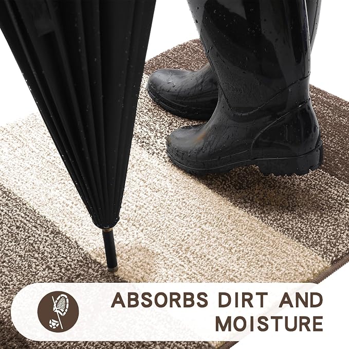 Kitinjoy Indoor Outdoor Door Mat, 47x20 Non-Slip Absorbent Dirt Trapper