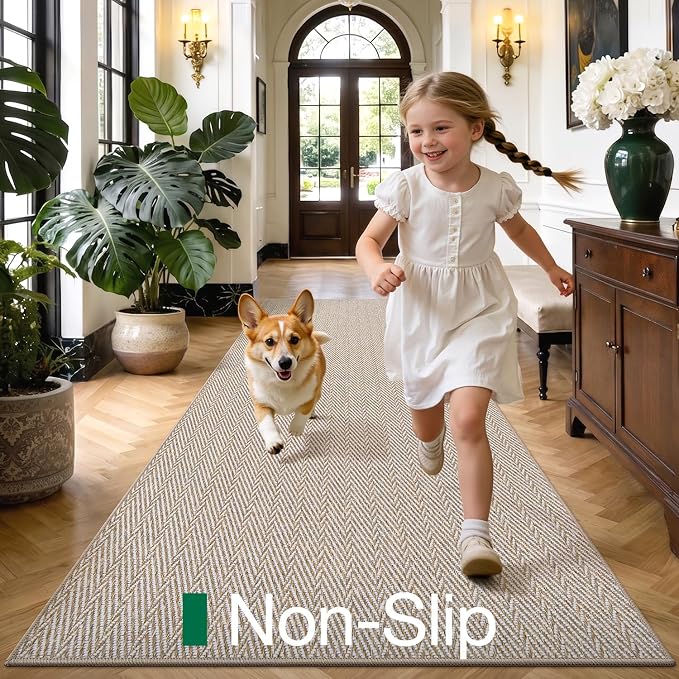 LUMI Ultra Thin Runner Rug for Hallway 2.3'x10', Non-Slip Entryway Rug