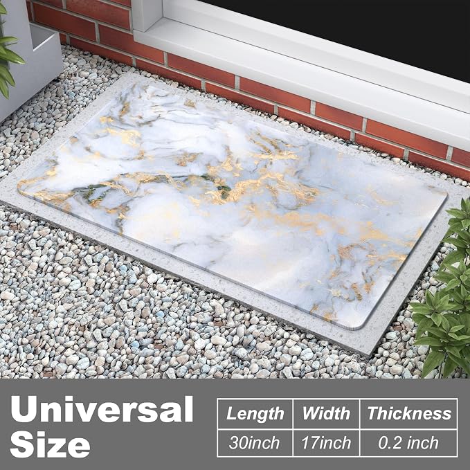 Rnivvi Front Door Mat, Heavy Duty Low Profile Anti-Slip Entryway Rug