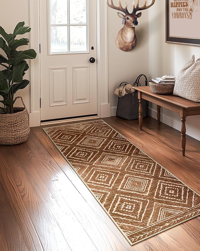 BESTSWEETIE Area Rug 2x3 Rug Machine Washable Non-Slip Low Pile Print Pattern