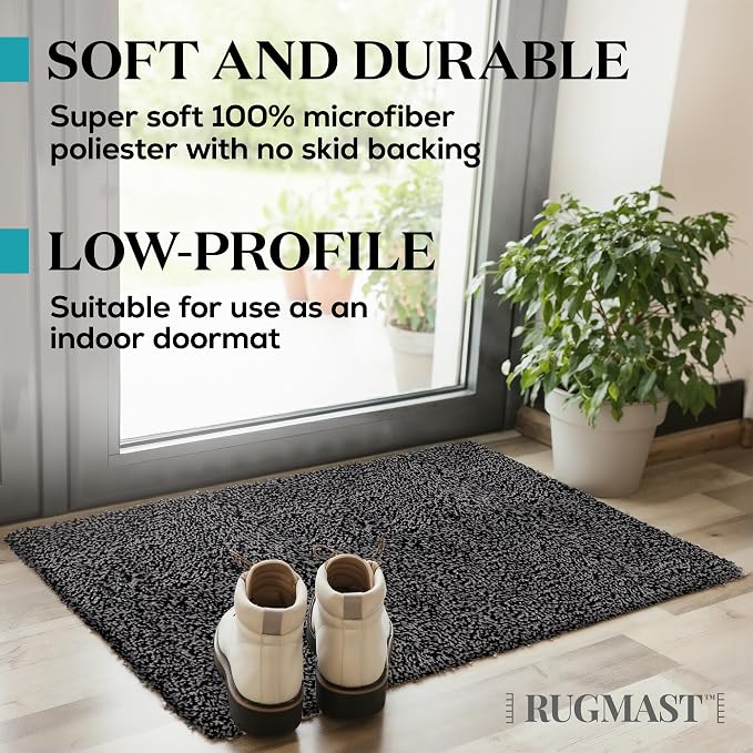 Premium Microfiber Indoor Door Mat – 36"x72" Washable Entry Mat, Waterproof